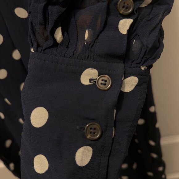 NWT GANNI Polka-Dot Georgette Wrap Midi Dress- Size 40 - Picture 7 of 7